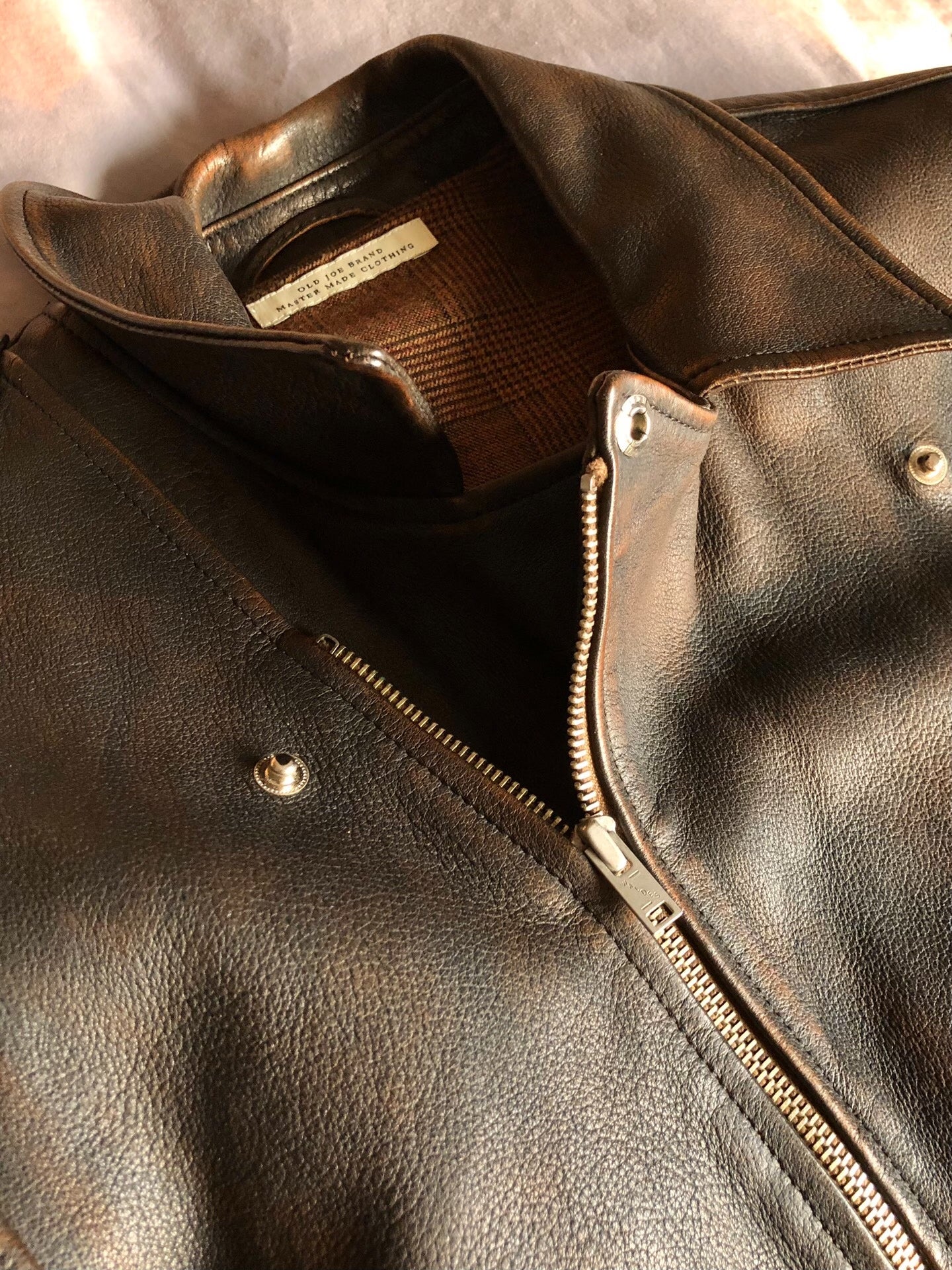 OLD JOE Sheepskin Double Front Moto Jacket