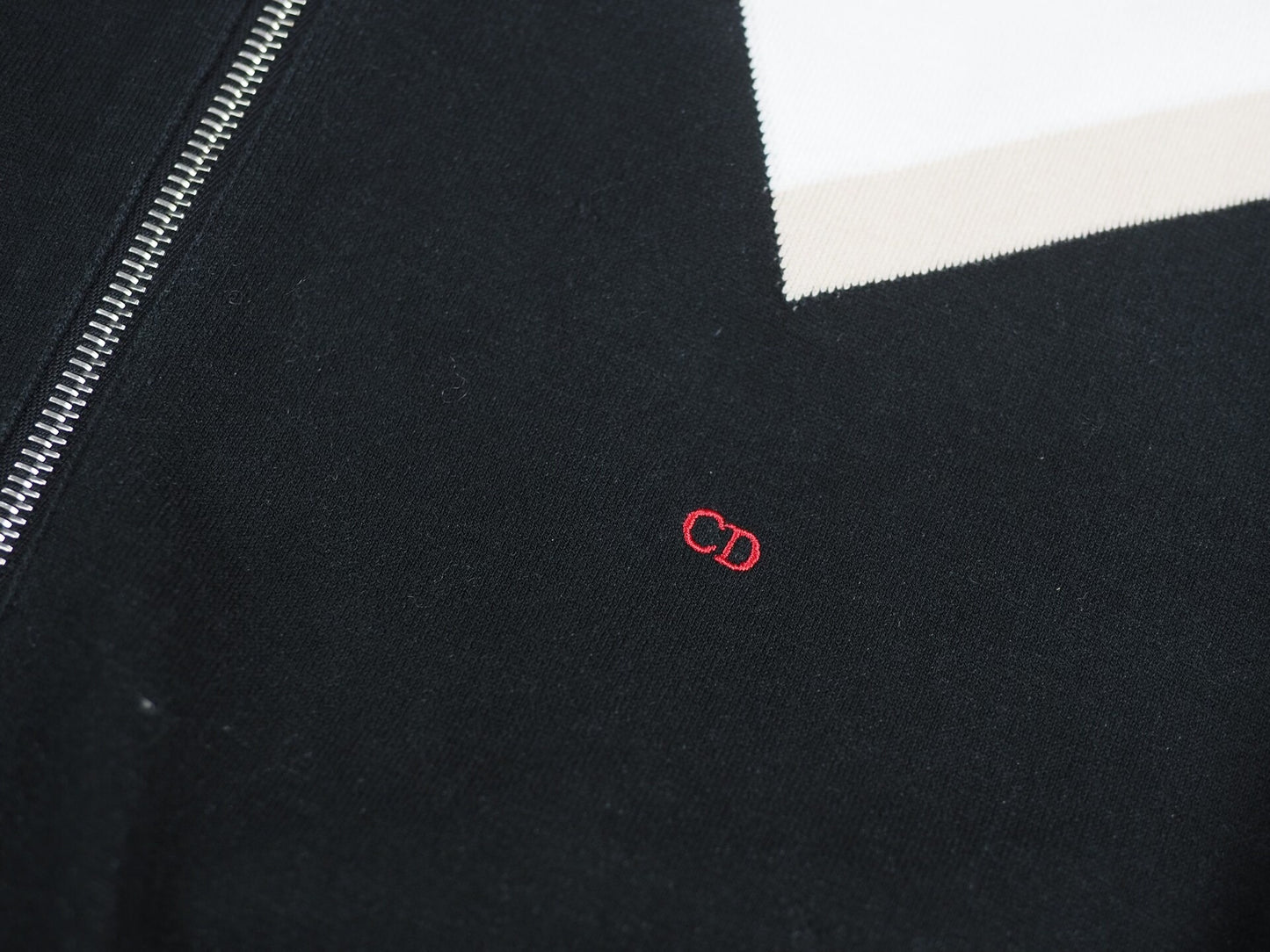 dior red black color block jacket XS