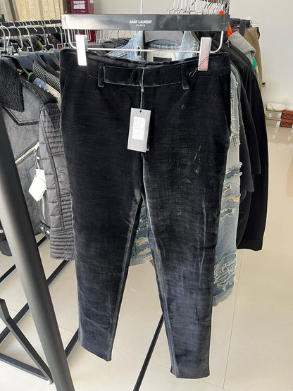 YSL Saint Laurent Black Velvet Trousers
