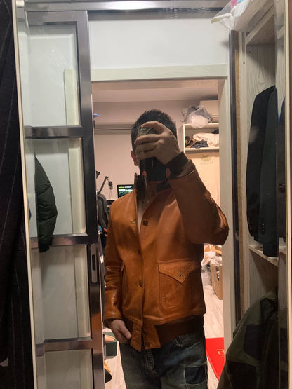 freewheelers brown leather jacket size 38