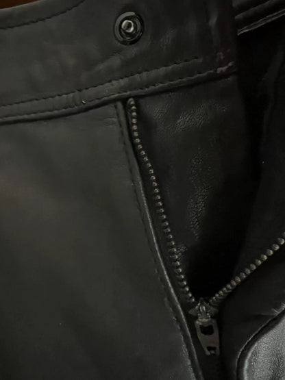 black deerskin leather pants for men or women