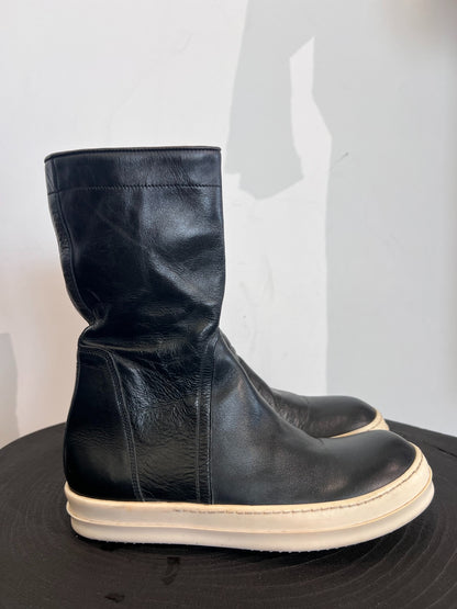 Rick Owens Main Line Cowhide Mid-Calf Boots 40