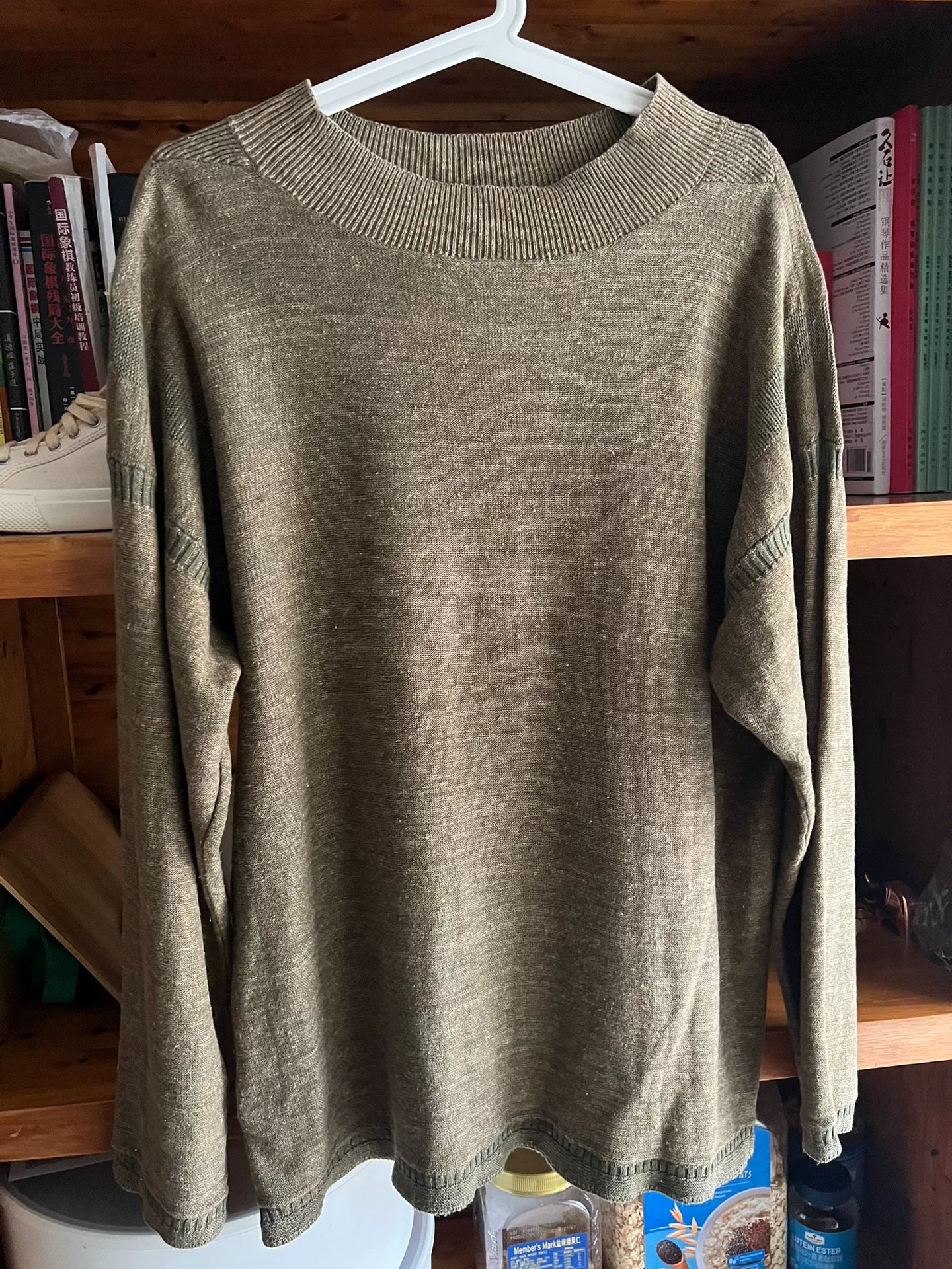 vintage double-sided knit pullover sweater