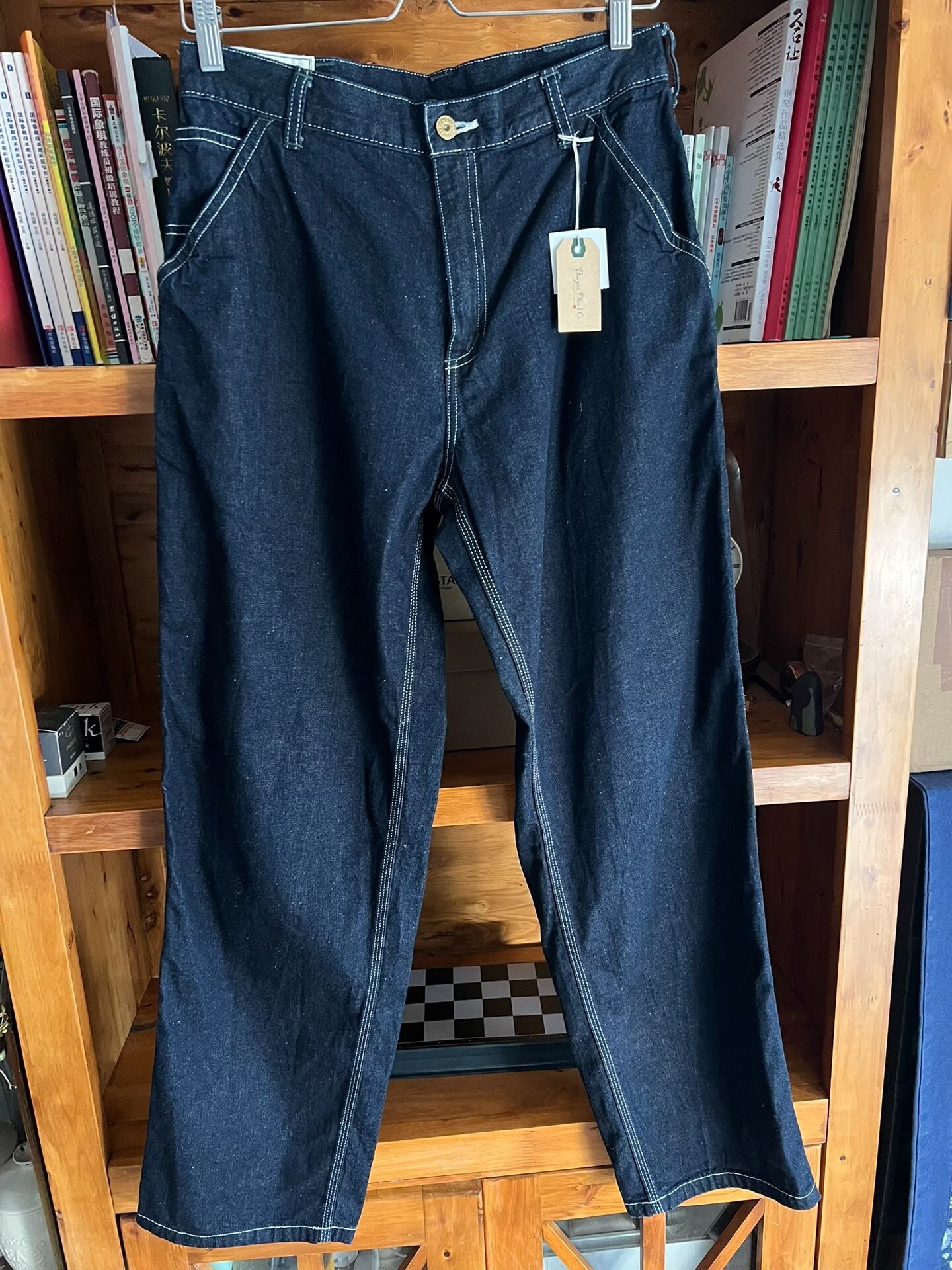 indigo painter pants with tag