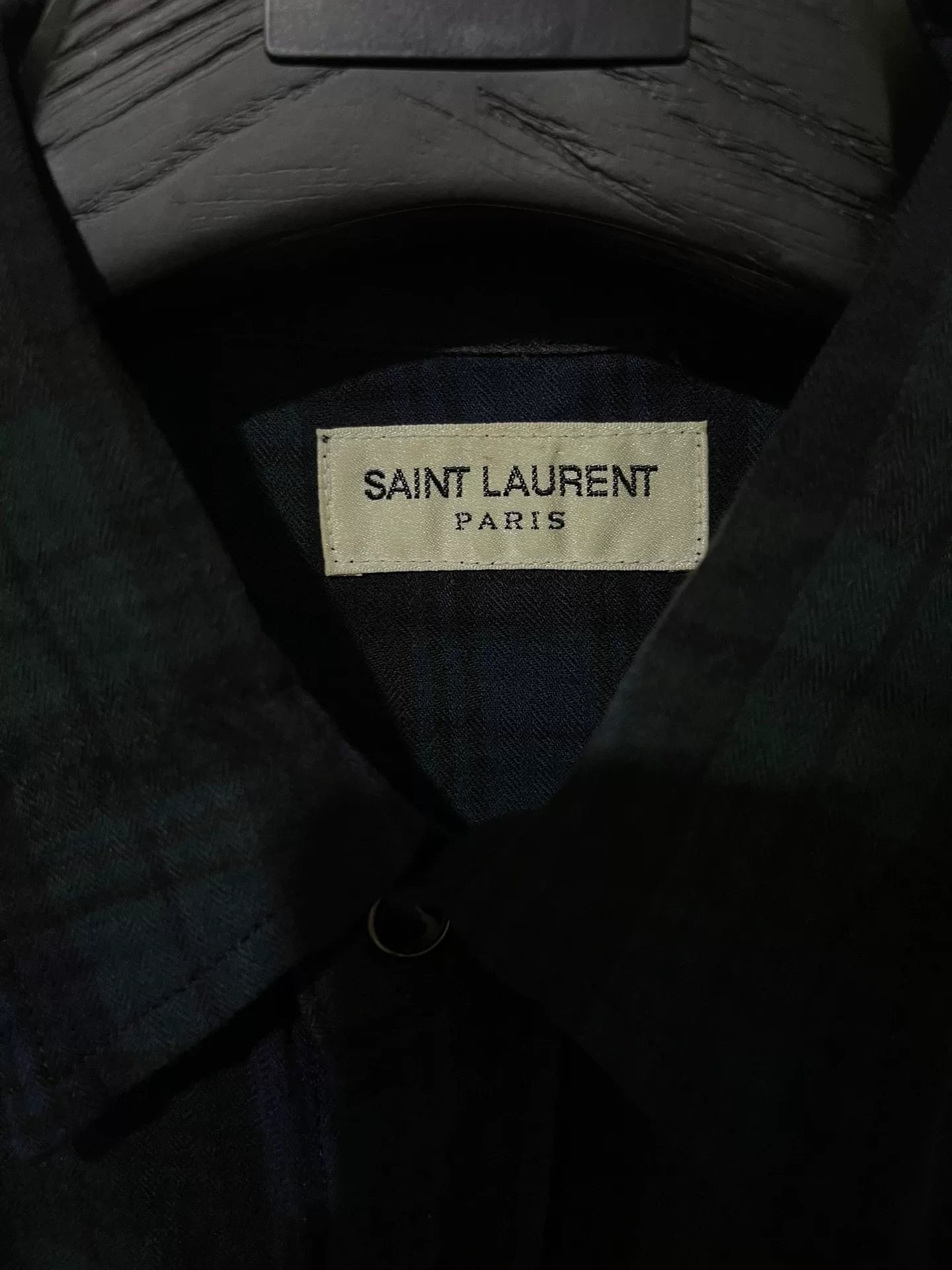 Saint Laurent Paris Blue Gradient Plaid Shirt