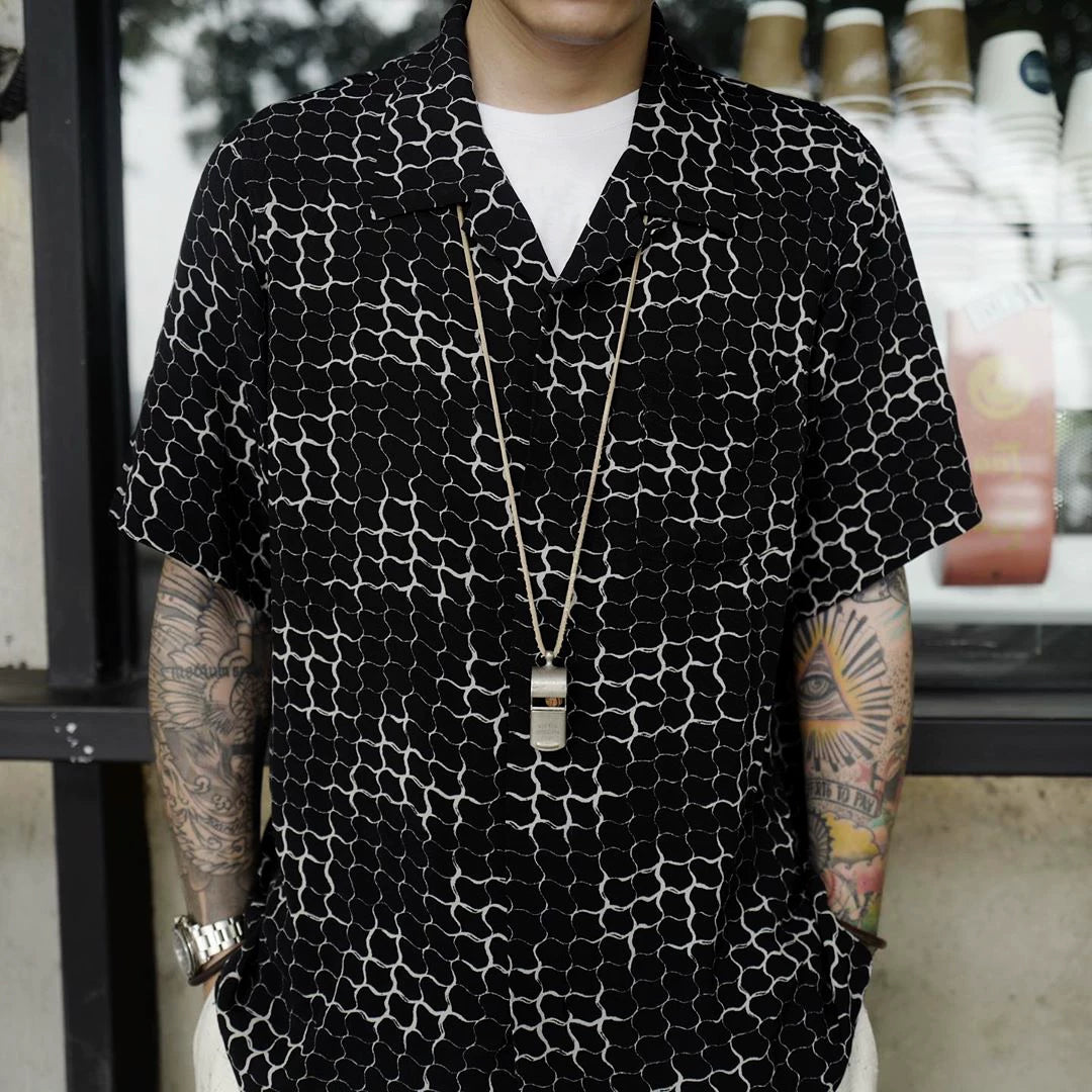 visvim snake print short sleeve shirt