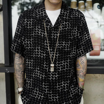 visvim snake print short sleeve shirt