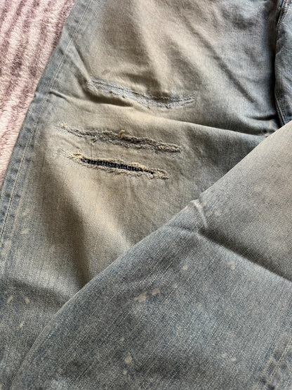 washed wide denim pants by A.PRESSE