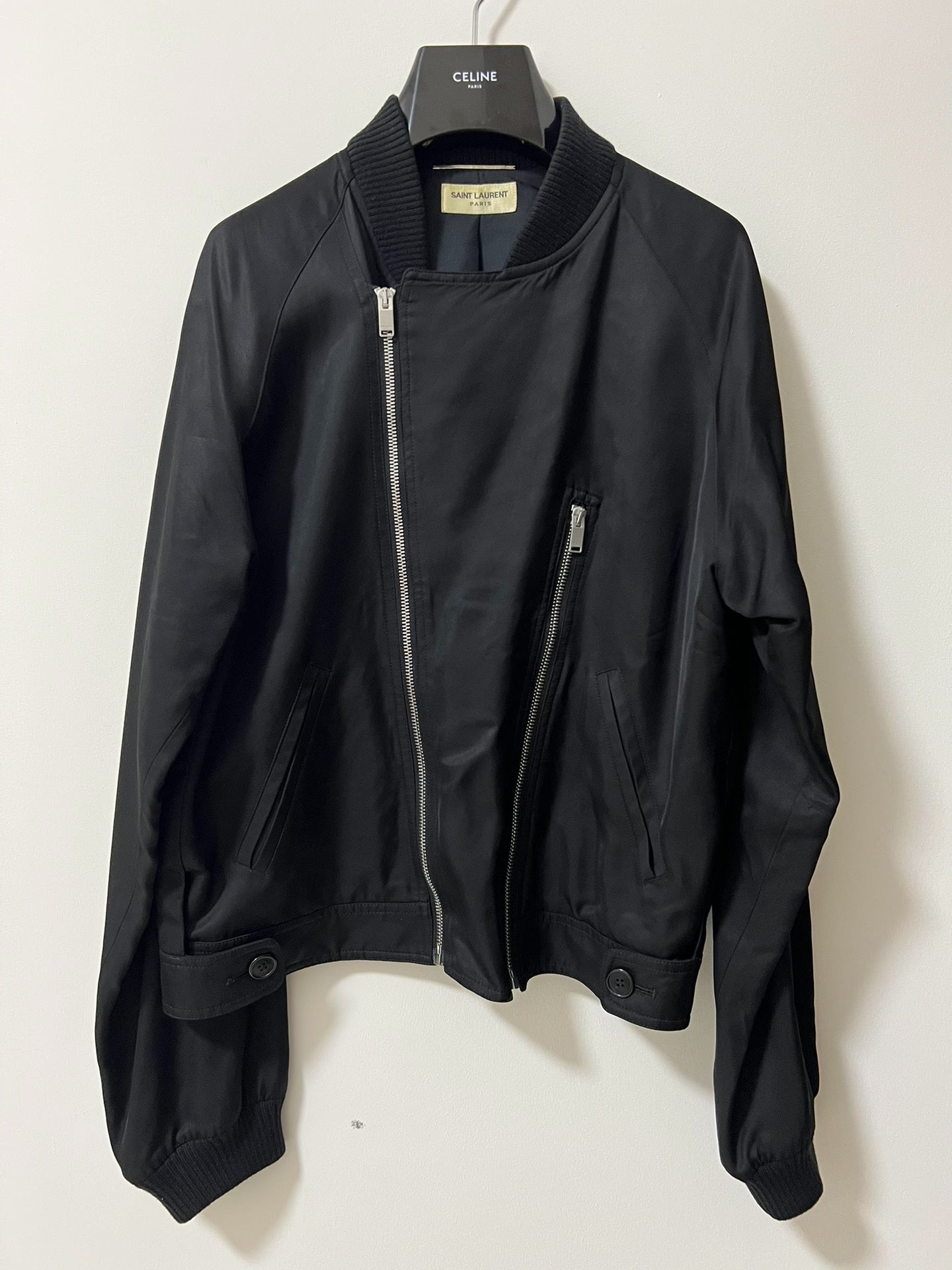 Saint Laurent Paris Black Bomber Jacket