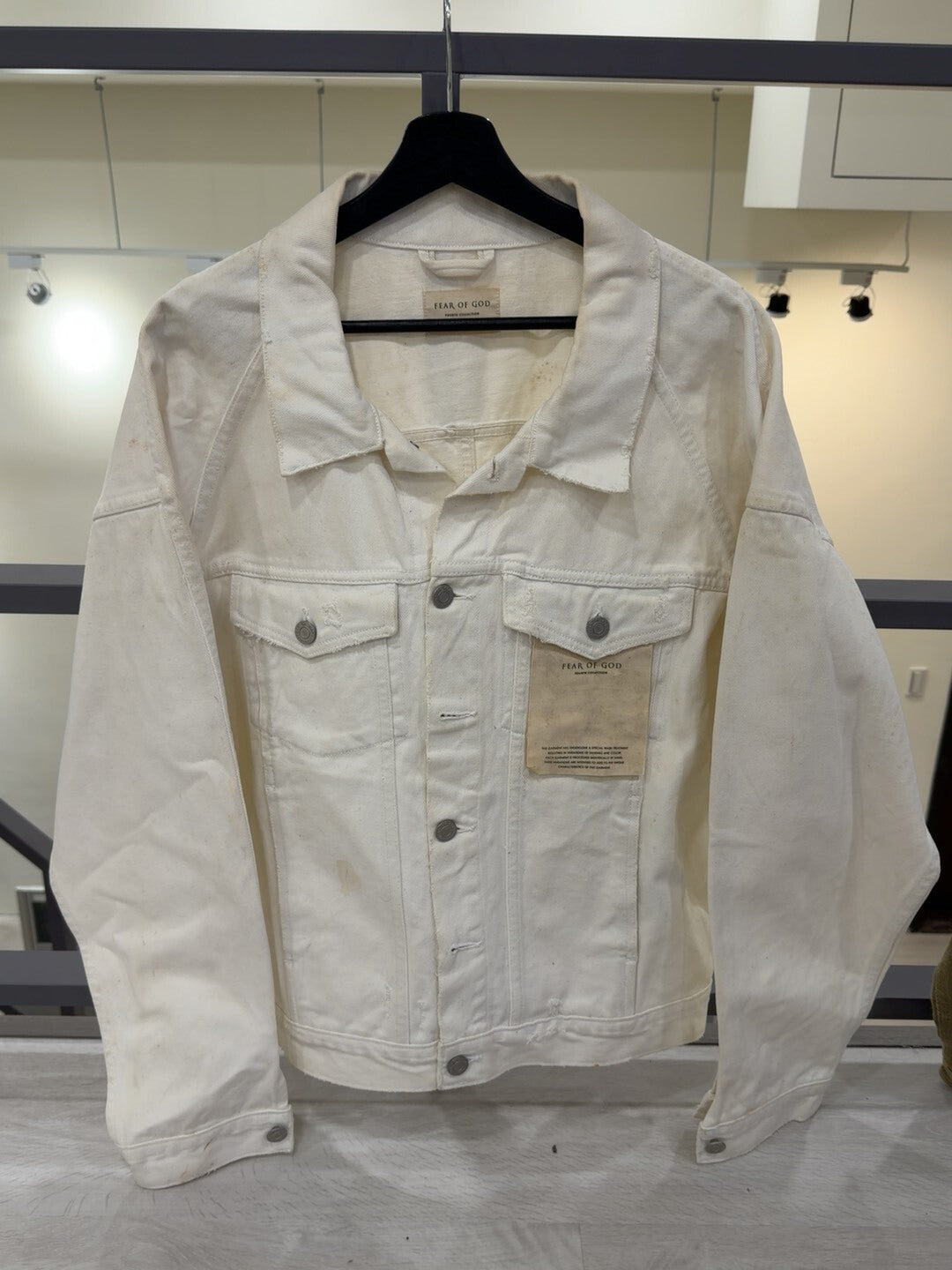 Fear of God White Denim Jacket Medium