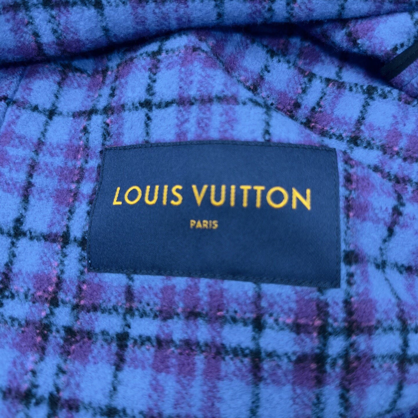 Louis Vuitton Blue Flannel Plaid Jacket 48