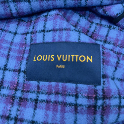 Louis Vuitton Blue Flannel Plaid Jacket 48
