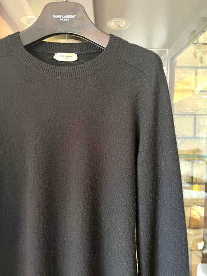 black cashmere sweater by saint laurent