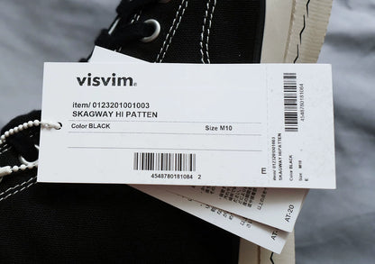 visvim skagway hi canvas sneakers black and white