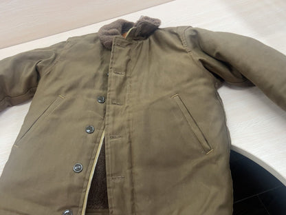 Freewheelers N1 Deck Jacket in Dark Khaki