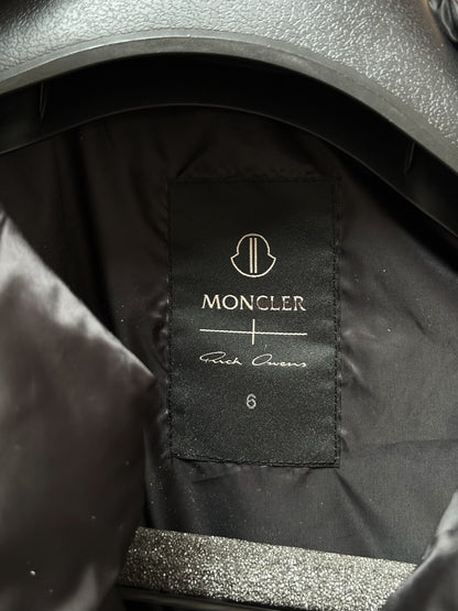 rick owens x moncler black down jacket