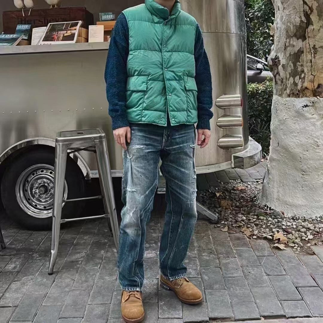 visvim ss journeyman pants tacked damaged denim