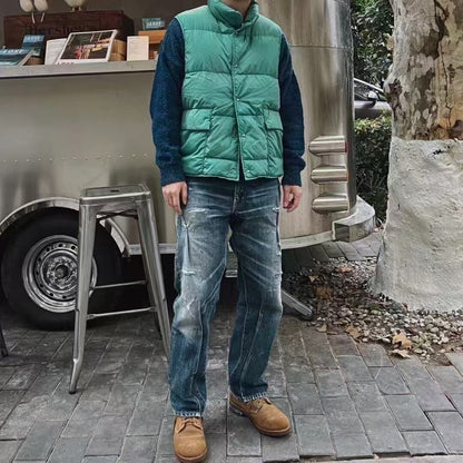 visvim ss journeyman pants tacked damaged denim