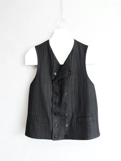 Yohji Yamamoto Black Red Striped Vest