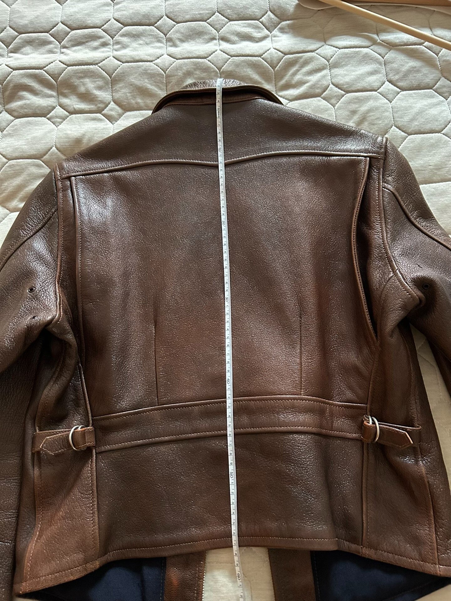 vintage brown goat leather jacket