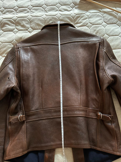 vintage brown goat leather jacket