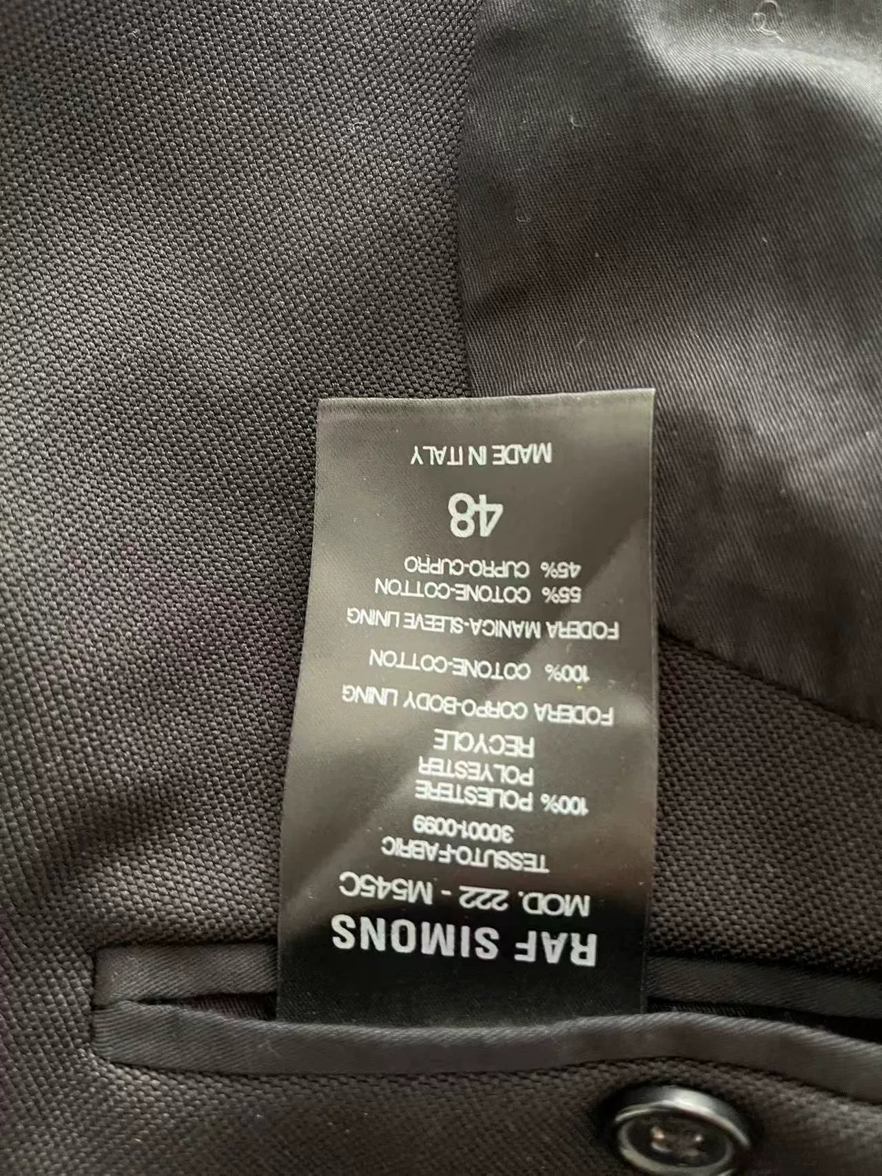 Raf Simons Black Suit with Print