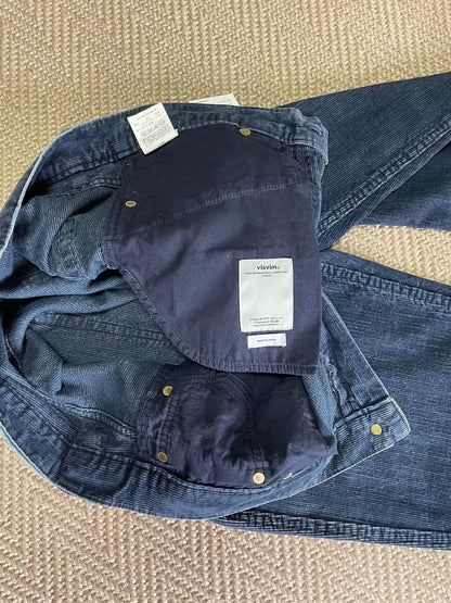 VISVIM FULXUS KANO Indigo Washed Corduroy Pants