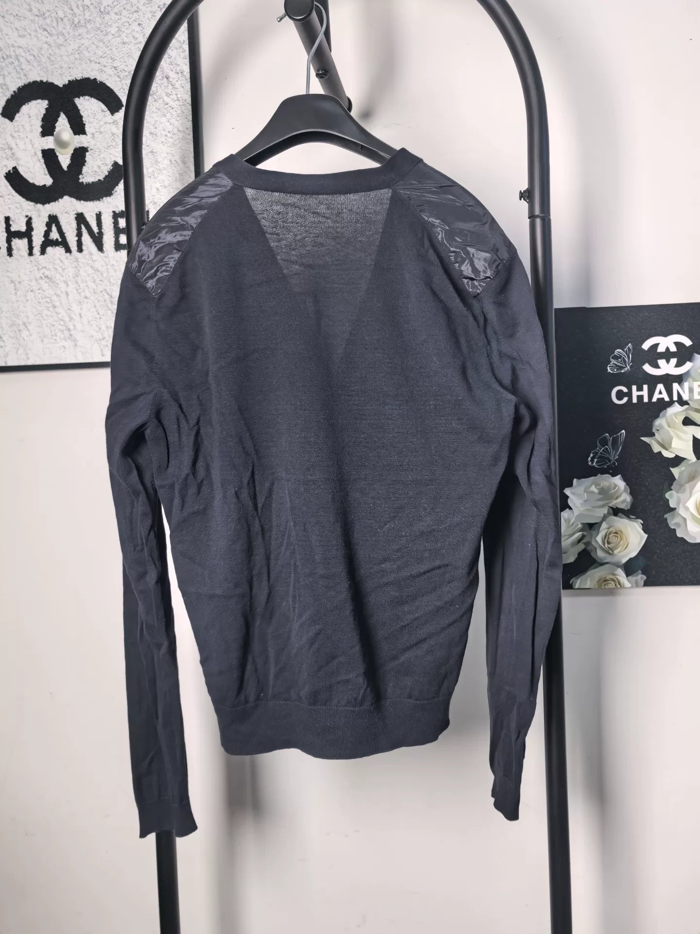 Prada Nylon Panel Cardigan