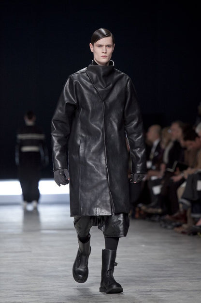 rick owens high-top leather military boots