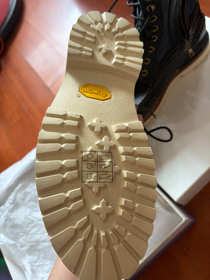 visvim grizzly boots folk navy