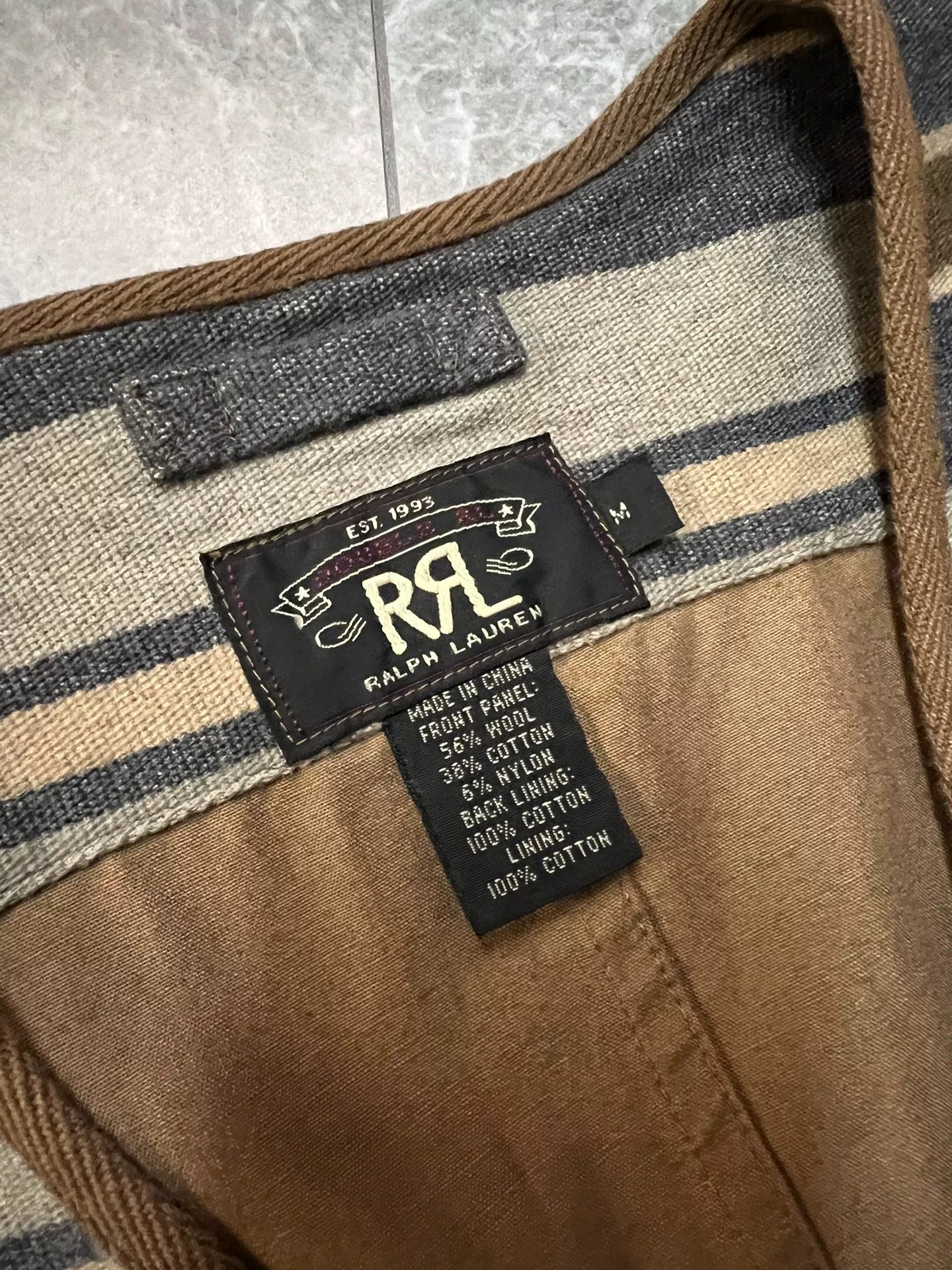 striped wool vest from RRL