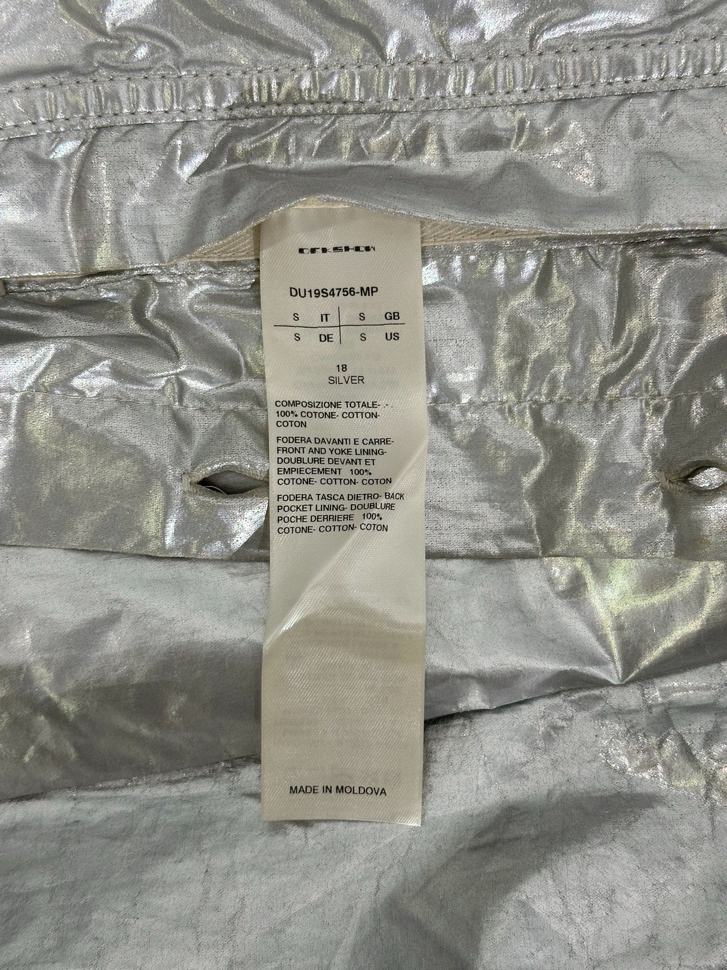 Rick Owens Drkshdw Silver Utility Jacket
