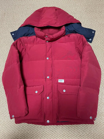 WTAPS Red Down Jacket with Removable Hood