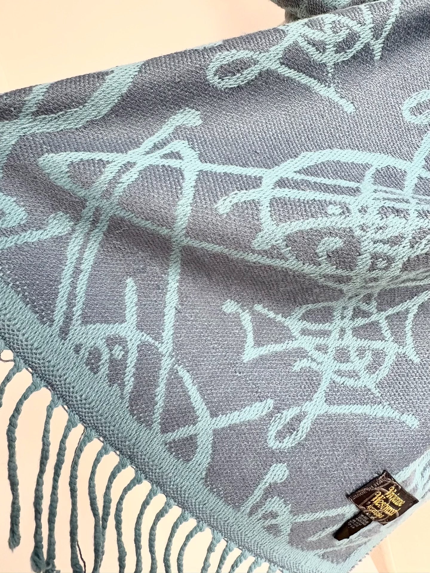 Vivienne Westwood Vintage Blue Print Scarf