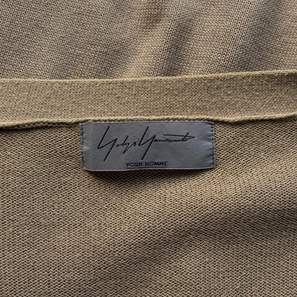 beige zip-up knitted cardigan