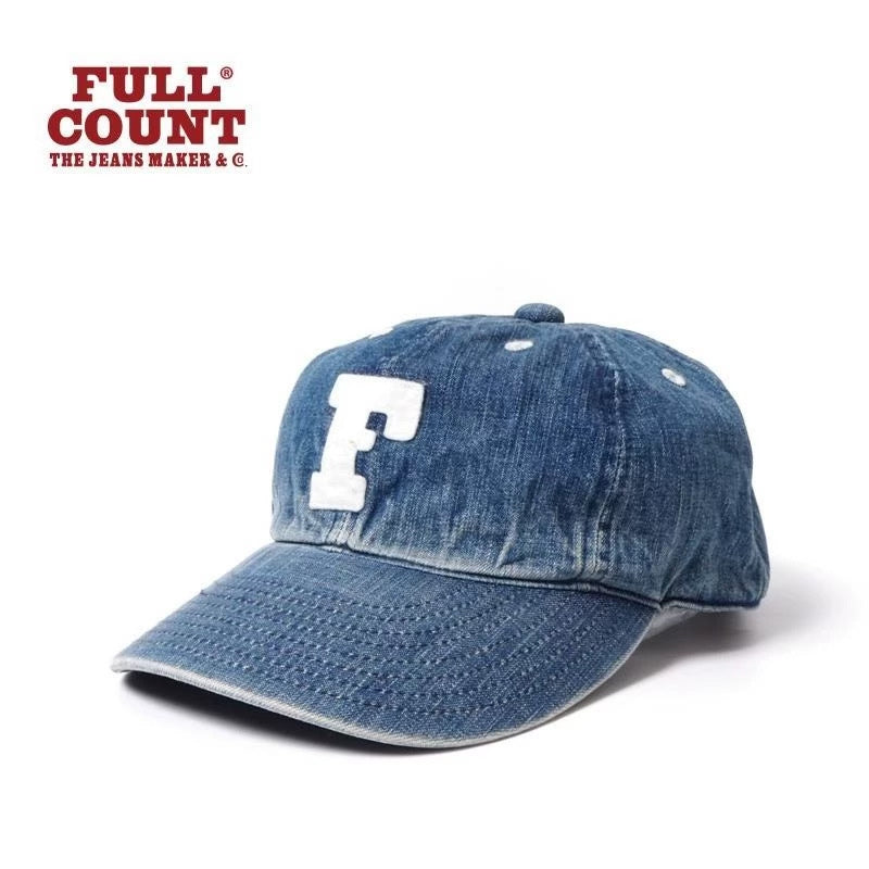 FULLCOUNT Washed Denim Embroidered Baseball Cap