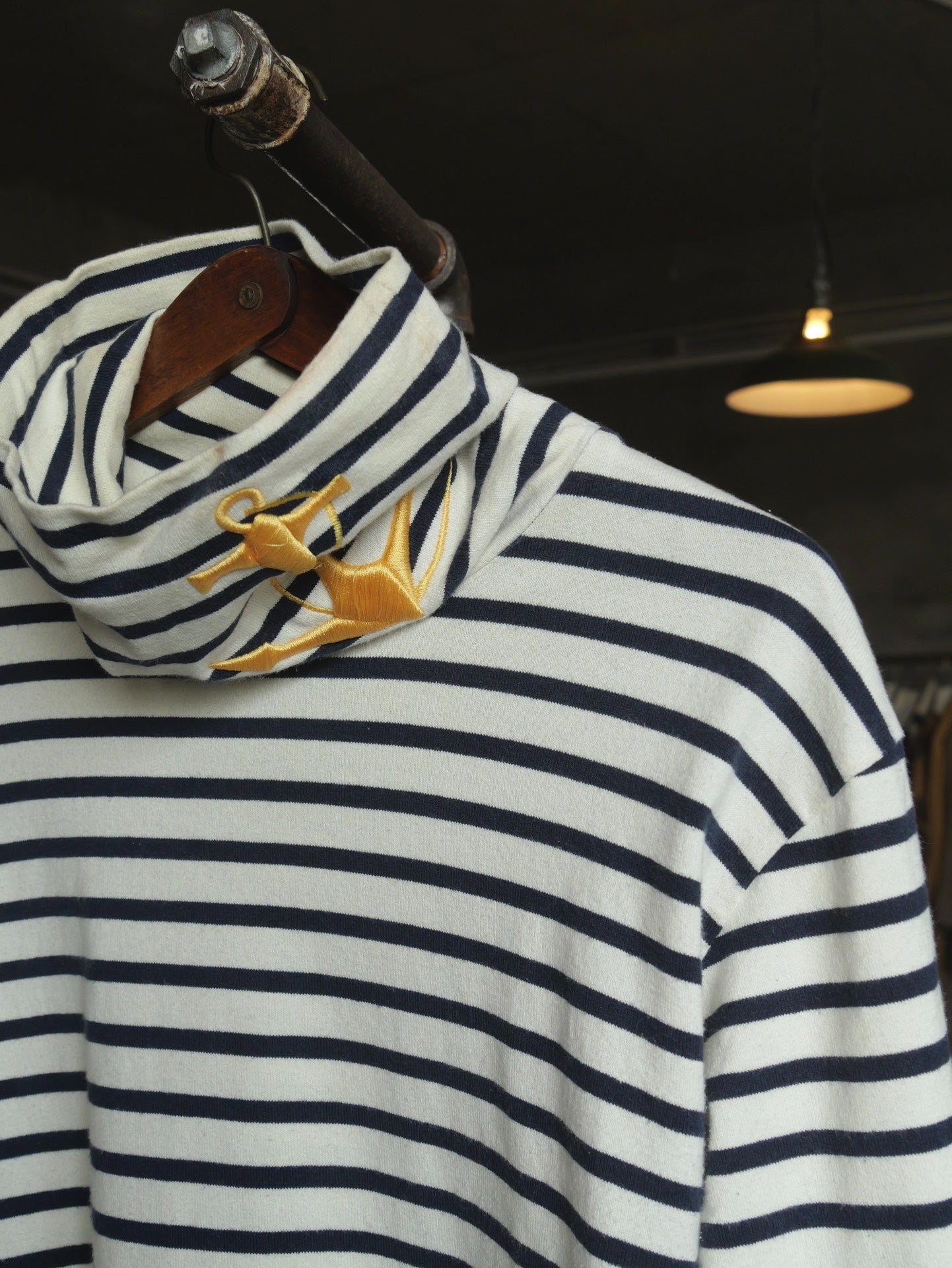 Kapital Blue White Stripe Turtleneck Anchor