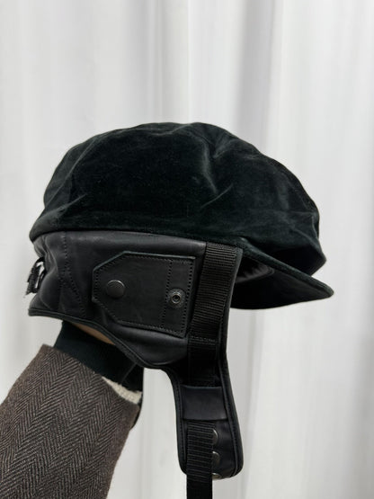 black military velvet painter cap