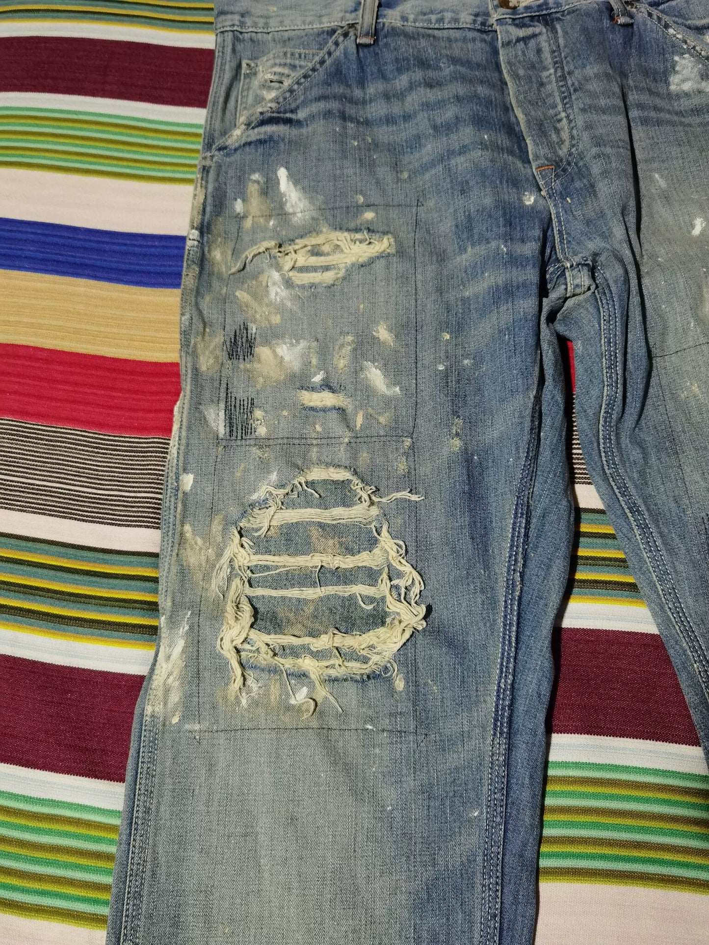Ralph Lauren Extremely Distressed Paint Jeans
