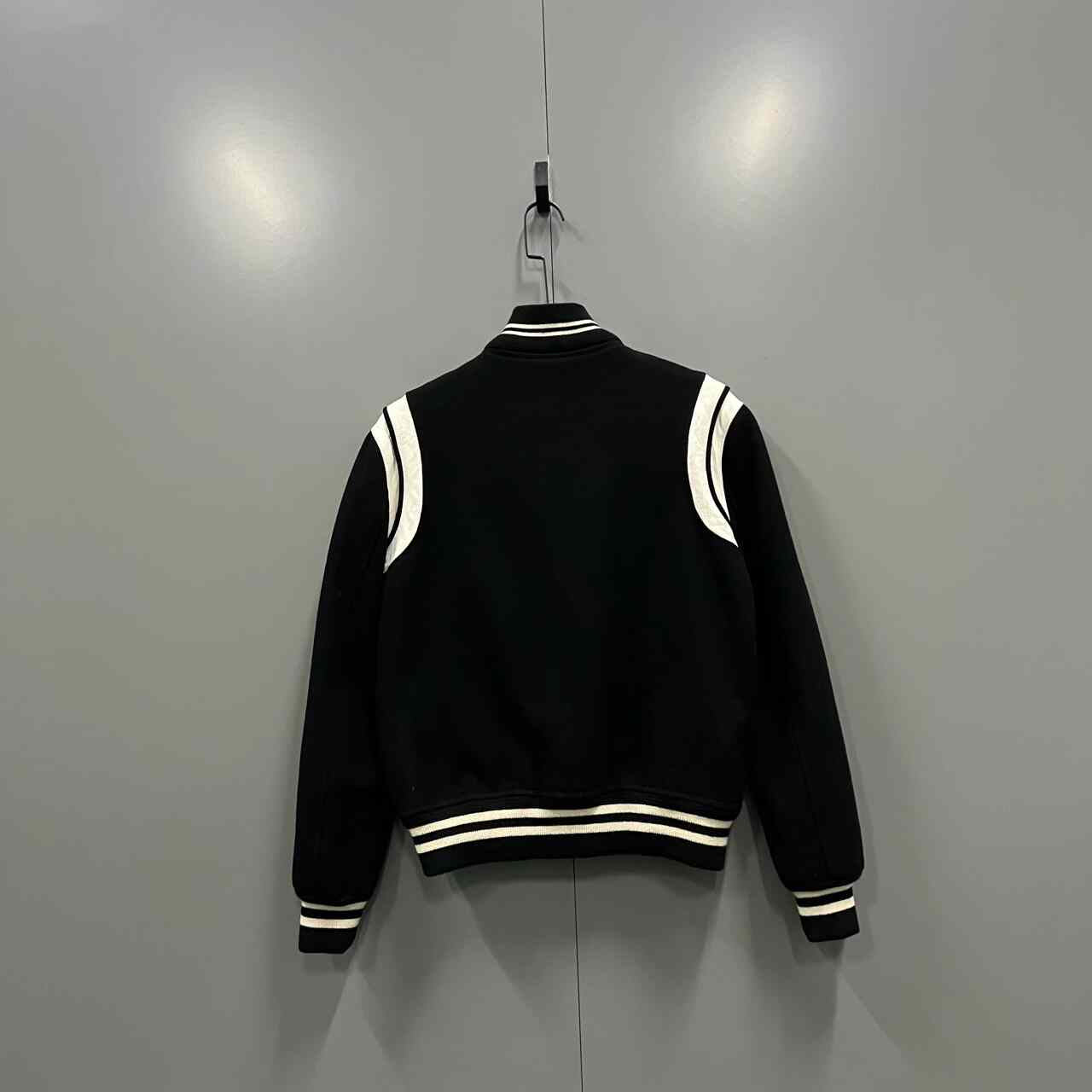 Saint Laurent Paris Black White Baseball Jacket
