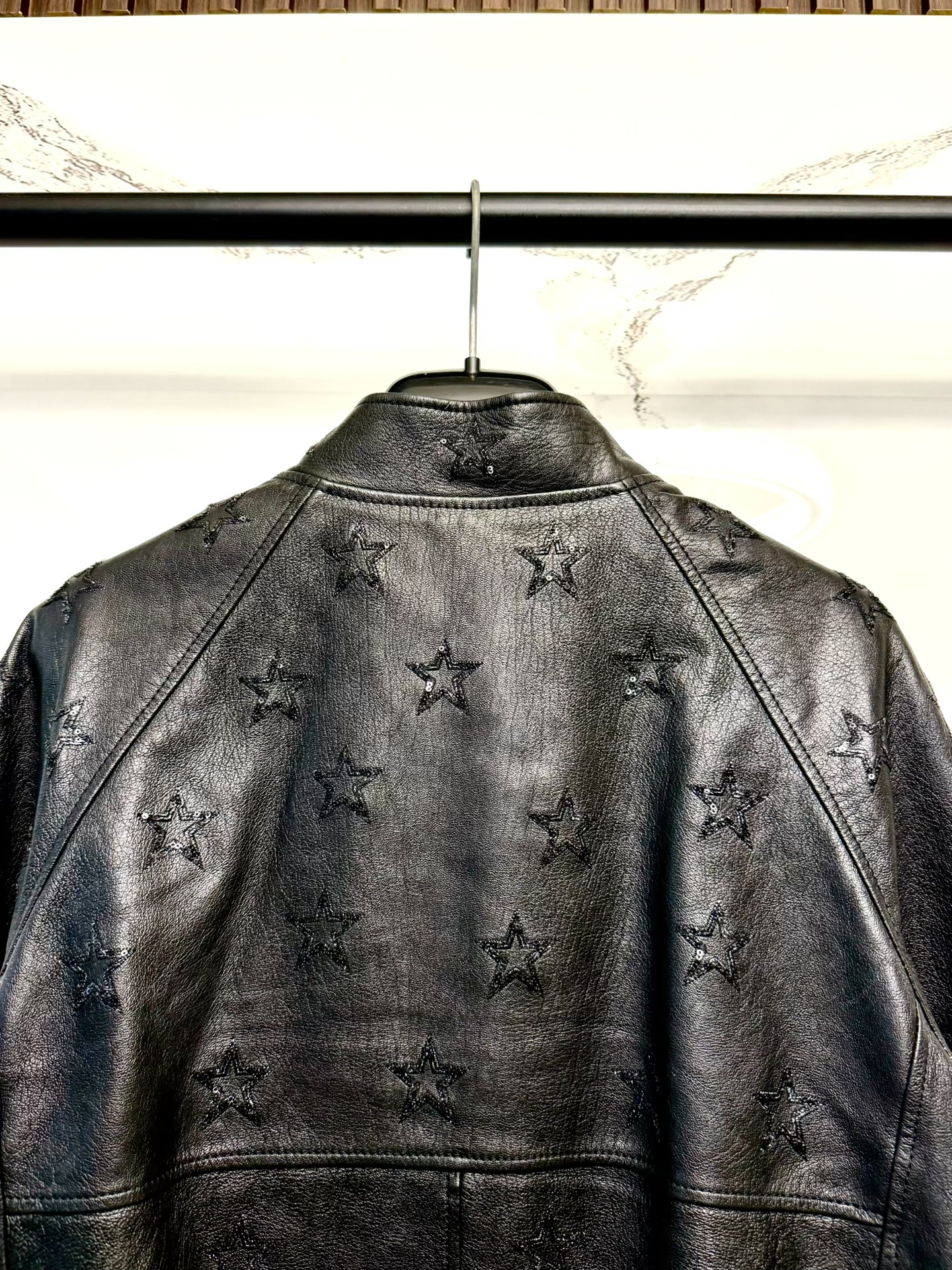 saint laurent star pattern leather jacket