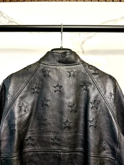 saint laurent star pattern leather jacket