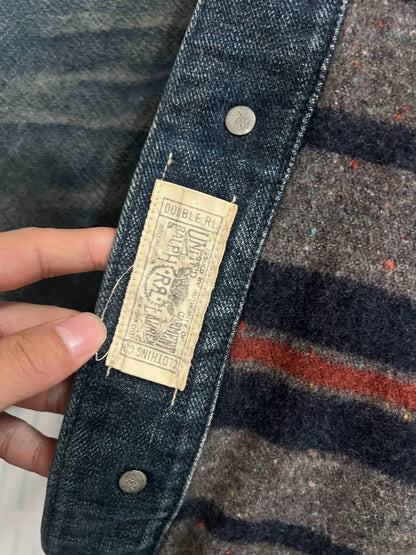 limited edition distressed denim jacket size XS