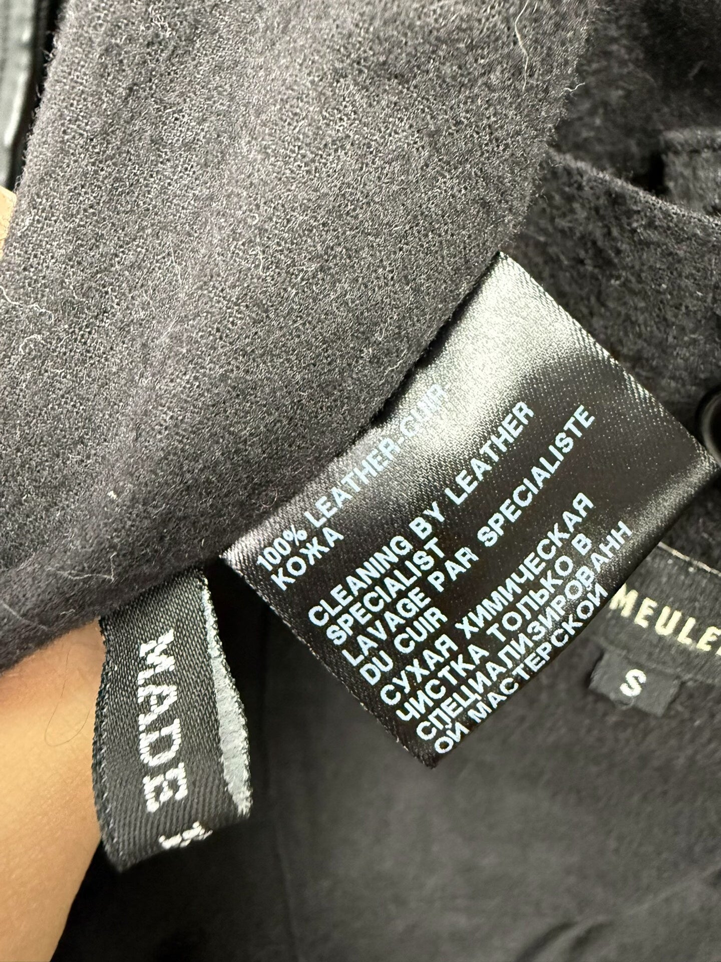 ann demeulemeester long leather jacket size S