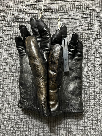 d hygen leather zip gloves with thumb opening