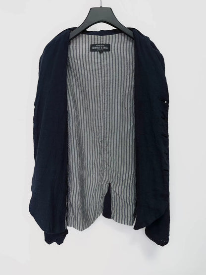 silk linen blend jacket by Geoffrey B