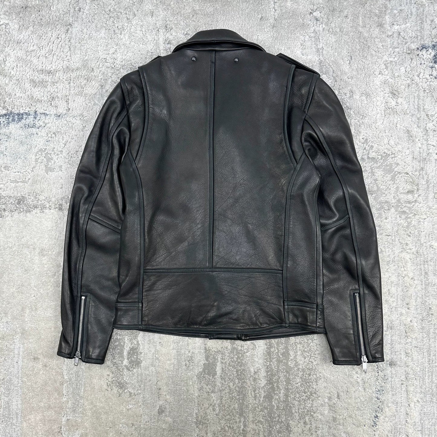 black leather biker jacket by marc jacobs