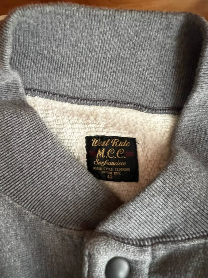 vintage heavy duty button-up sweatshirt