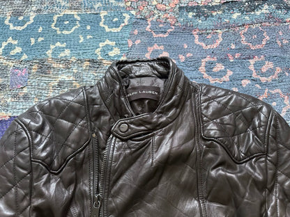 ralph lauren black label motorcycle leather jacket