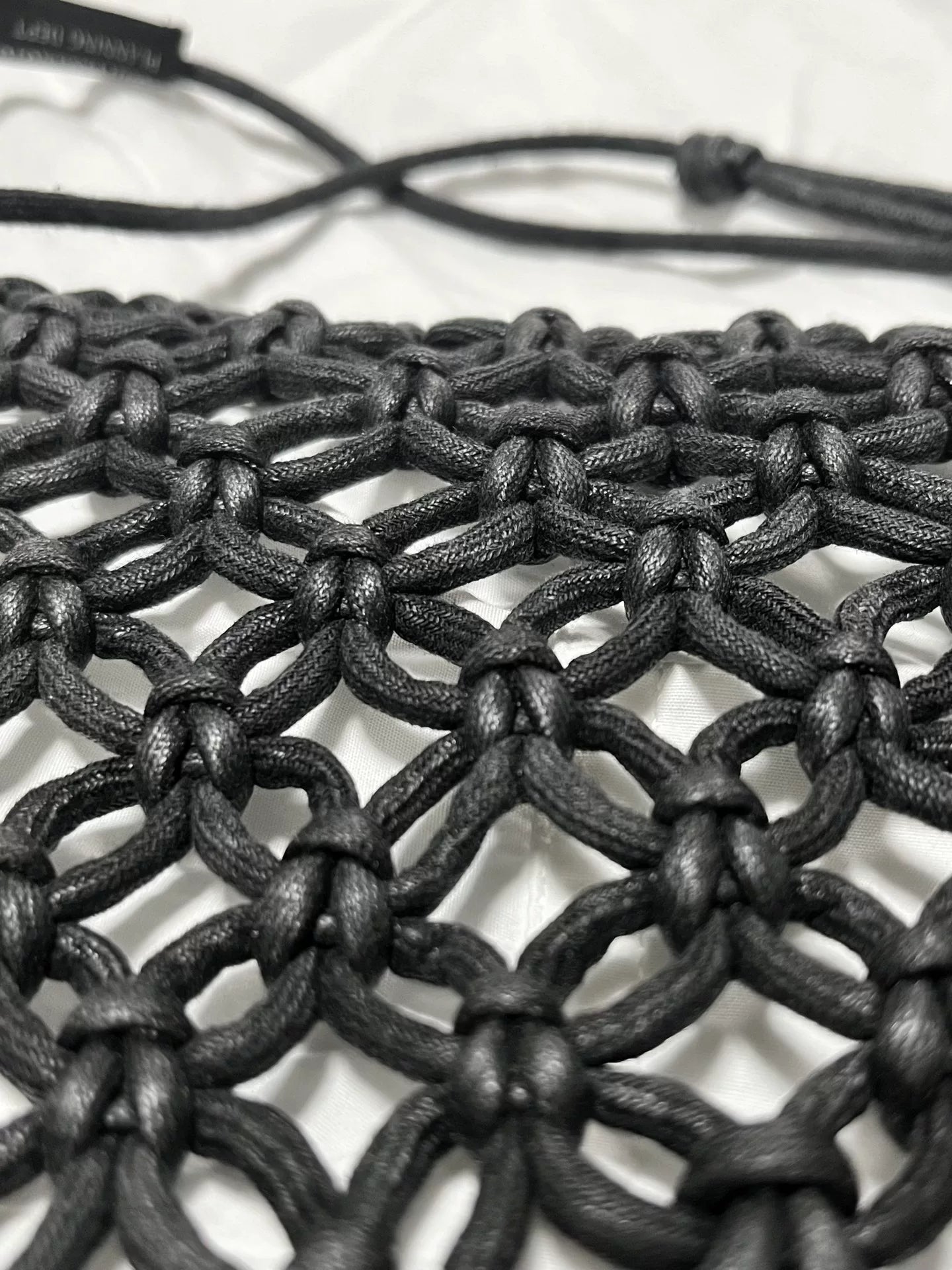 Yohji Yamamoto Leather Cord Woven Tassel Bag